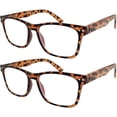 thumbnail image 1 of GRINDERPUNCH 2 Pack Reading Glasses Men Women Blue light Blocking Computer Readers Retro Fashion Eyeglasses - 2 Pack Tortoise, 1.50, 1 of 5
