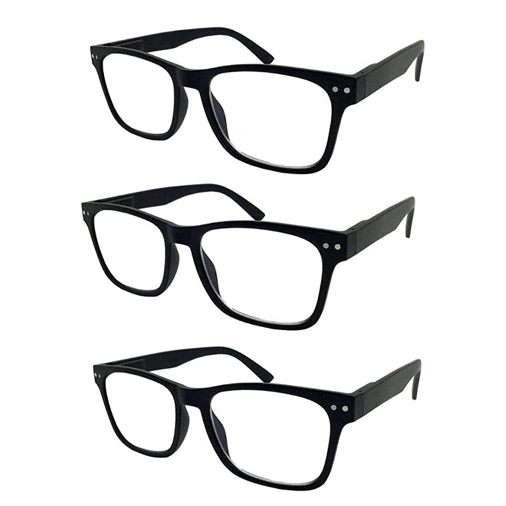 Grinderpunch Blue Light Blocking Reading Glasses for Men and Women, Retro Computer Readers, 2 Pack - Tortoise, 3.52