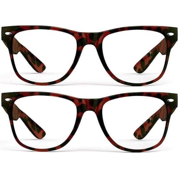 GRINDERPUNCH Blue Light Reading Glasses High Magnification Strong Reading Power Readers For Men Woman - 2 Pack Tortoise, 4.00