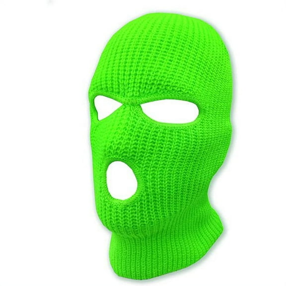 grinderPUNCH 3 Hole Knitted Winter Outdoor Sports Full Face Cover Balaclava Ski Mask for Men and Women, Green