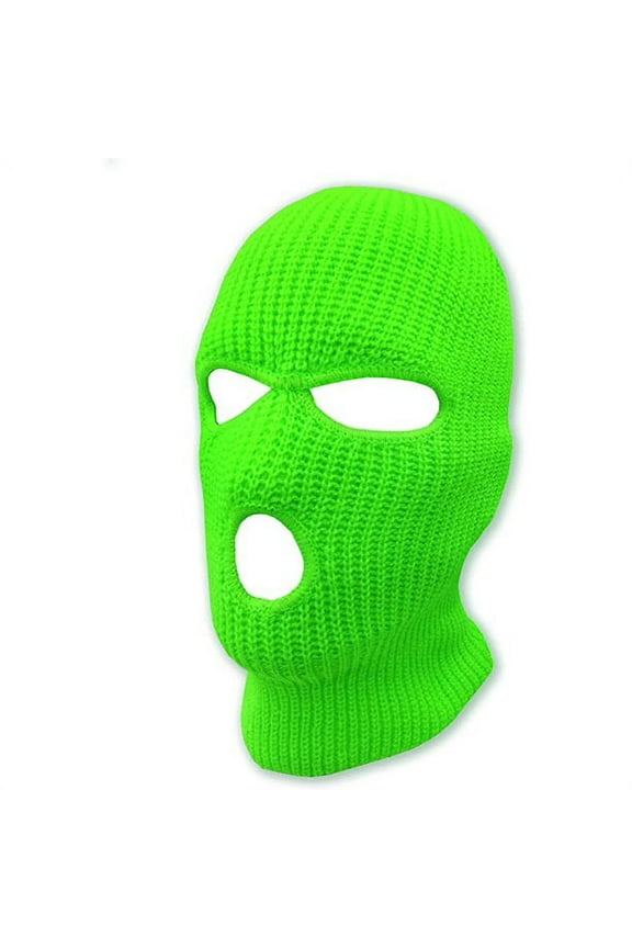 3 Hole Knitted Winter Outdoor Sports Full Face Cover Balaclava Ski Mask for Men and Women, Green