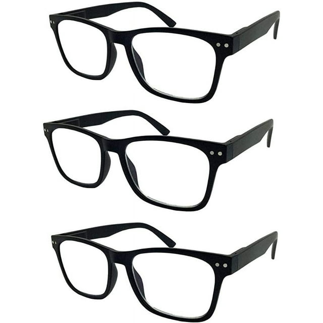 grinderPUNCH 3 Pack Bulk Multi Focus 3 Power Progressive Reading Glasses - No Line