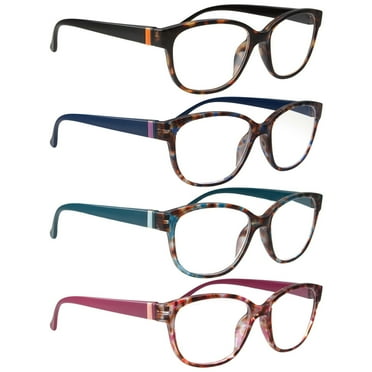 grinderPUNCH 4 Pairs High Magnification Power Readers Cat Eye Womens Reading Glasses  5.00