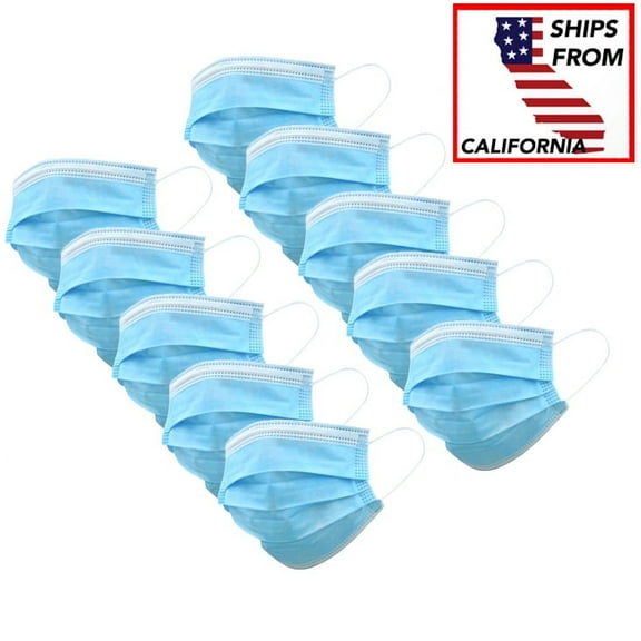 grinderPUNCH 50 PCS NEW Disposable Face Mouth Mask 3-Ply Ear Loop Blue