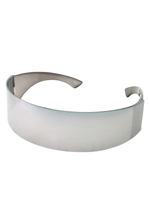 80s Future Cyberpunk Visor Sunglasses with Cyclops Mirrored Lens Futuristic Style Men and Women