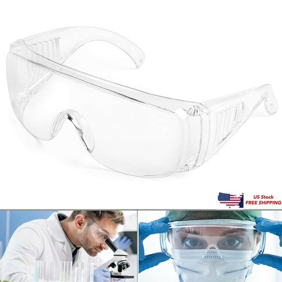 grinderPUNCH Adult Safety Goggles Over Unisex Glasses Lab Work Eye Protective Eyewear Clean Plastic Lens