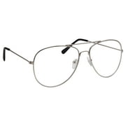 grinderPUNCH Aviator Clear Lens Metal Frame Adult Glasses for Men Women