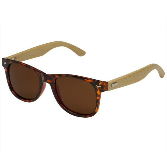 grinderPUNCH Bamboo Wood Temple Polarized Adult Sunglasses for Men and Women