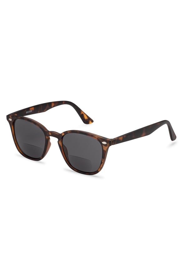 Bifocal Retro Square Horn Rimmed Semi Cat Eye for Women Reading Sunglasses - - Tortoise, 1.75