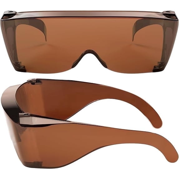 GRINDERPUNCH Cover-Ups Brown Fit Over Sunglasses - Wrap Around Sunglasses - People Who Wear Prescription Glasses in the Sun