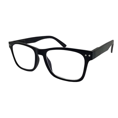 grinderPUNCH Bulk Multi Focus 3 Power No Line Progressive Square Frame Reading Glasses +1.00, Black