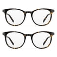 thumbnail image 1 of grinderPUNCH Classic Reading Glasses for Women and Men Blue Light Blocking Readers Stylish Readers with Spring Loaded Hinges - 2 Pack (Tortoise Whiskey, 6.00x), 1 of 8