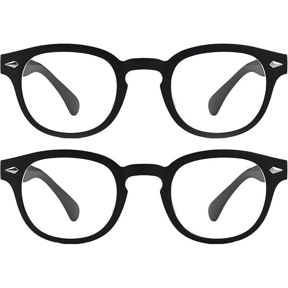 Grinderpunch Blue Light Reading Glasses High Magnification Strong Reading Power Readers for Men Woman - 2 Pack Black, 2.50