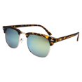 thumbnail image 1 of grinderPUNCH Designer Inspired Color Mirrored Classic Half Frame Horned Rim Sunglasses, 1 of 6