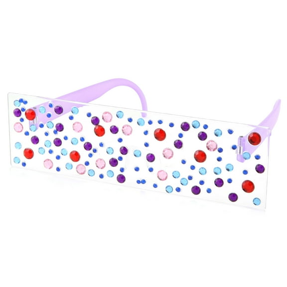 grinderPUNCH Elegant Fashion Designer Inspired Purple Rectangular Party Sunglasses