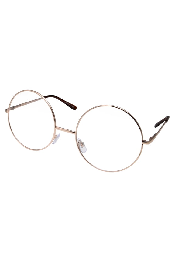 Extra Large Round Circle Metal Frame Clear Lens Glasses | Non-Prescription