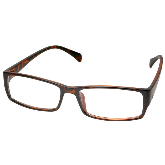 grinderPUNCH Fake Plastic Square Rim Clear Lens Plano Adult Reading Glasses Men and Women