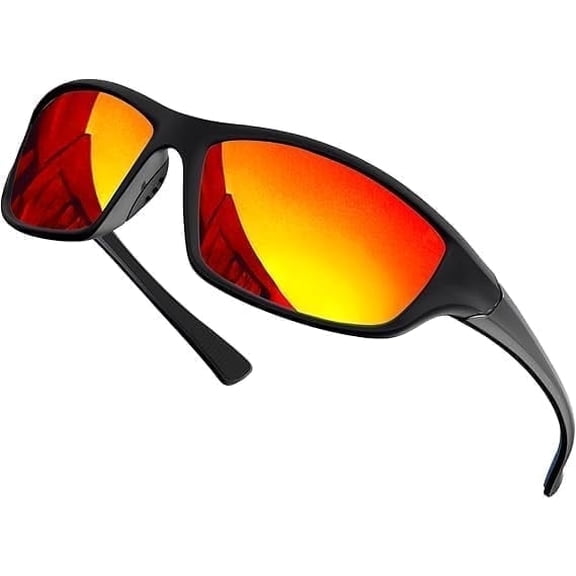 Grinderpunch Sport Polarized Sunglasses for Men & Women Baseball Running Cycling Fishing Golf Driving Shades Sun Glasses - Red