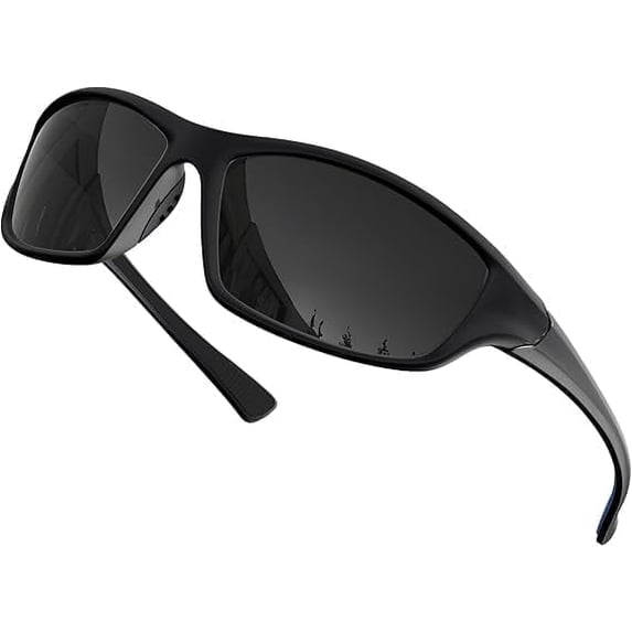 Grinderpunch Sport Polarized Sunglasses for Men & Women Baseball Running Cycling Fishing Golf Driving Shades Sun Glasses - Black