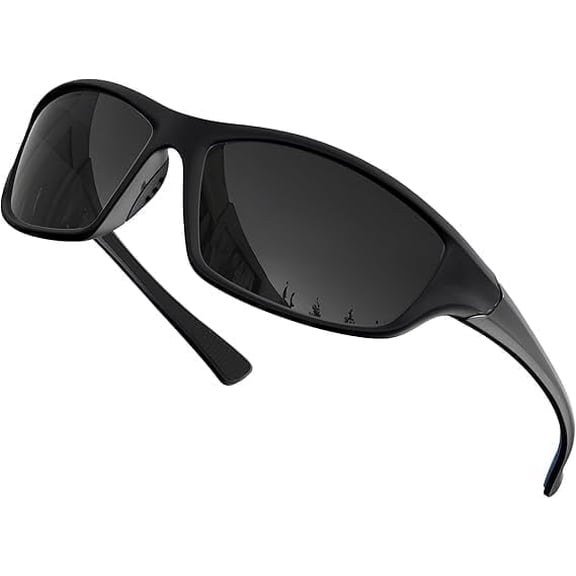 Grinderpunch Sport Polarized Sunglasses for Men & Women Baseball Running Cycling Fishing Golf Driving Shades Sun Glasses - Black