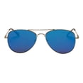 thumbnail image 1 of Grinderpunch Flat Mirrored Gold Rim Blue Lens Aviator Sunglasses for Men and Women, 1 of 5