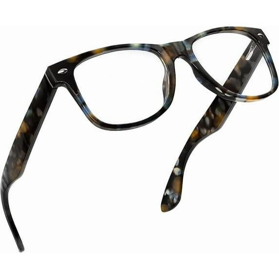 Grinderpunch Blue Light Reading Glasses High Magnification Strong Reading Power Readers For Men Woman - Tortoise Tide Pool, 2.50
