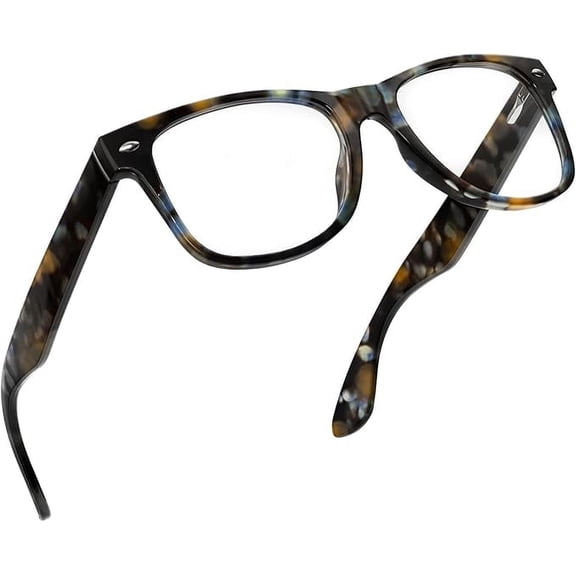 Grinderpunch Blue Light Reading Glasses High Magnification Strong Reading Power Readers For Men Woman - Tortoise Tide Pool, 5.50