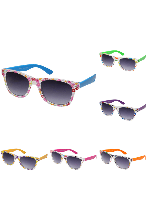 Kids Party Sunglasses - Neon Assorted Pattern Novelty Frame For Party Favors Decorations Gifts - For Kids and Teenagers