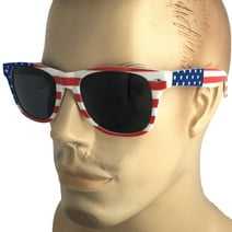 grinderPUNCH Male Large Size American Flag USA Print Unisex Sunglasses Lens Stars Stripes Patriotic