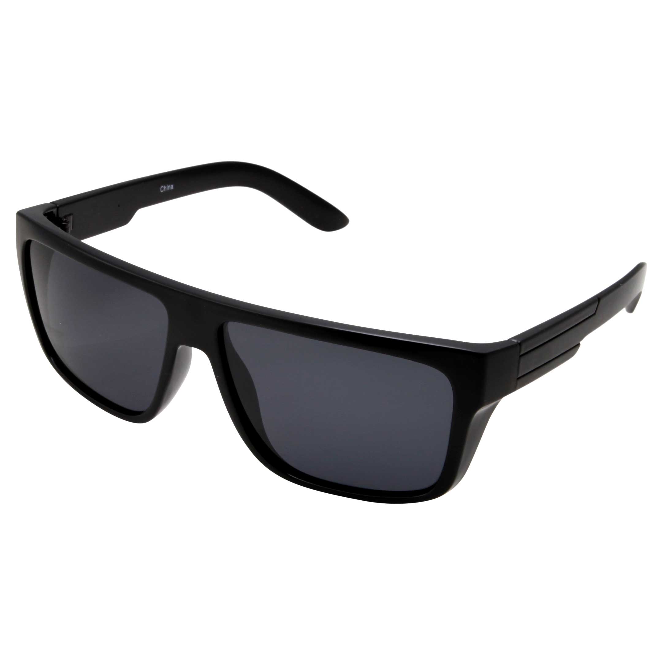 grinderPUNCH Men’s Polarized Lens Flat Top Lifestyle Sunglasses Black Frame - image 1 of 6