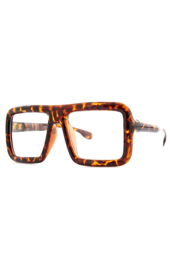 Mens Bold Frame Large Thick Retro Nerd Bold Big Square Clear Lens Glasses