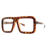 grinderPUNCH Mens Bold Frame Large Thick Retro Nerd Bold Big Square Clear Lens Glasses