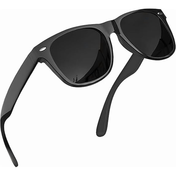 grinderPUNCH Mens and Womens Polarized Sunglasses UV400 Protection Classic Retro Driving Sun Glasses Trendy Fashion Shades -Black Super Dark