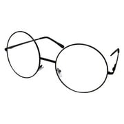 grinderPUNCH Metal Frame Round Circle Extra Large Non-Prescription Clear Lens women Adult Glasses