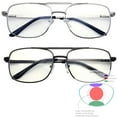 thumbnail image 1 of grinderPUNCH Multifocal Metal Frame Clear Lens Aviator Reading Glasses +3.00, Silver, 1 of 3