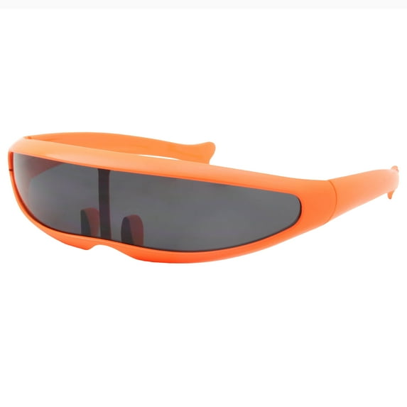 grinderPUNCH Neon Futuristic Monolens Sunglasses | Cyclops Costume Glasses