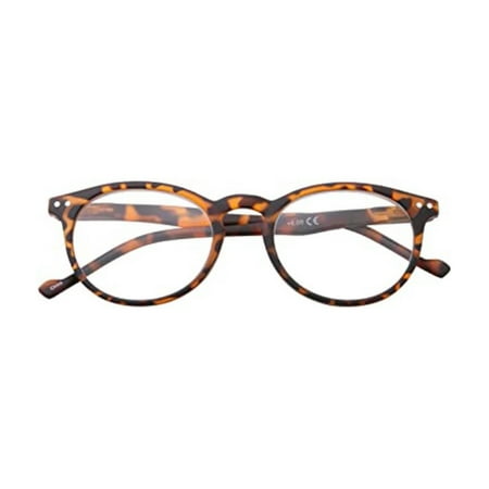 grinderPUNCH Oval Round Readers Lightweight Eyeglasses for Mens and Womens Reading Glasses +4.50, Tortoise