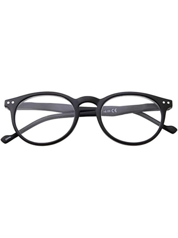 Oval Round Readers Lightweight Eyeglasses for Mens and Womens Reading Glasses +5.00, Black