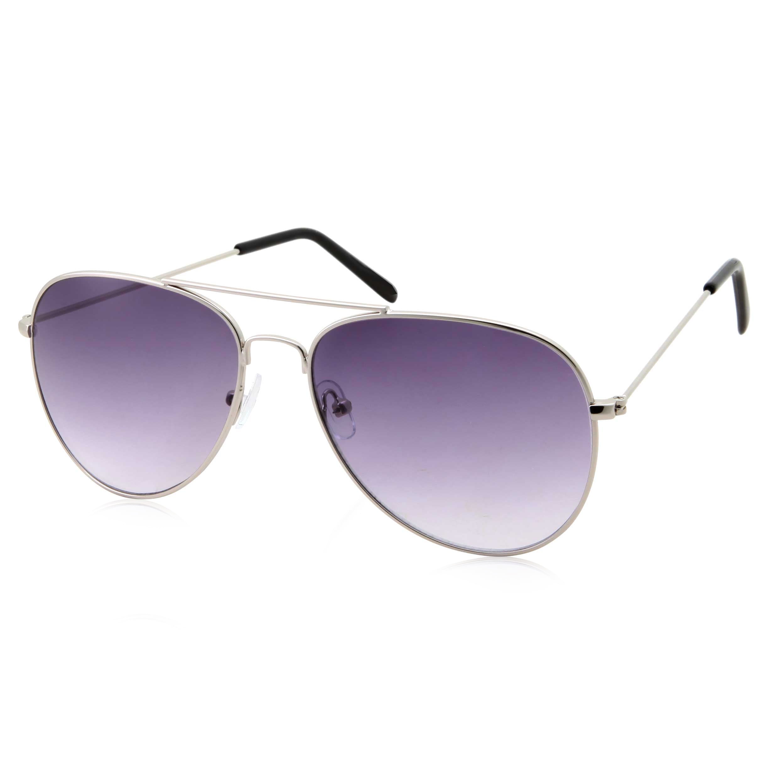grinderPUNCH Oversized Classic Retro Silver Metal Frame Adult Aviator Sunglasses for Men and Women