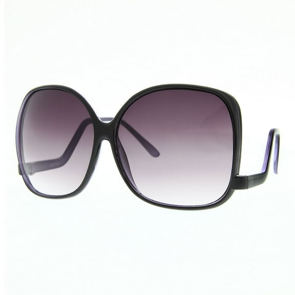 grinderPUNCH Oversized Drop Temple Fashion Designer Adult Square Sunglasses Womens, Black-Purple