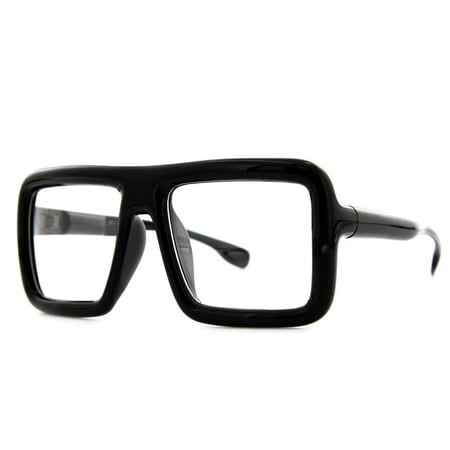 grinderPUNCH Oversized Large Thick Retro Nerd Bold Fashion Square Frame Mens adult Clear Lens Glasses