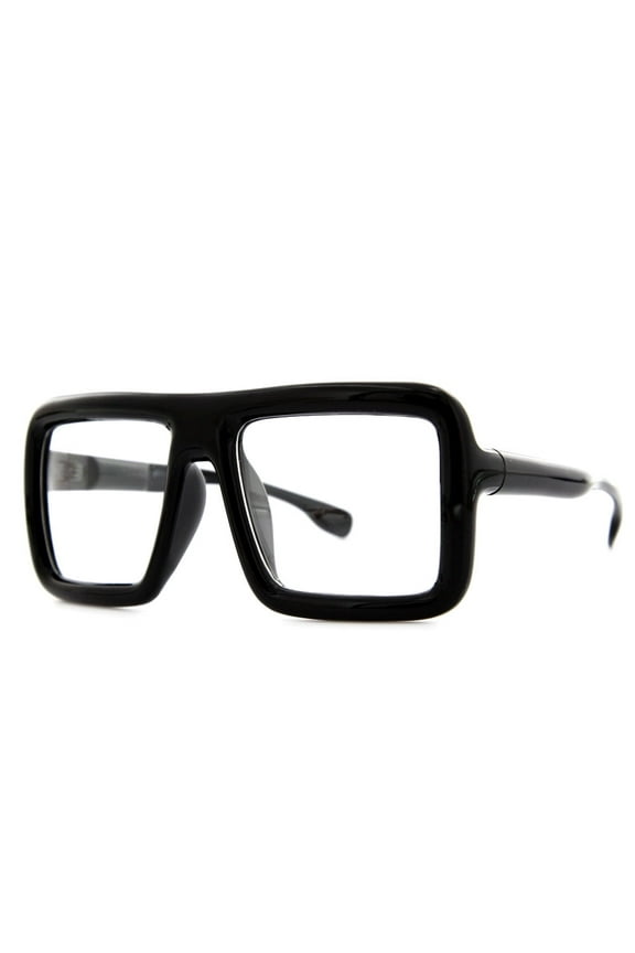 Oversized Large Thick Retro Nerd Bold Fashion Square Frame Mens adult Clear Lens Glasses