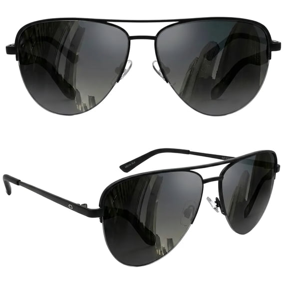 grinderPUNCH Polarized Aviator Sunglasses Men Women Retro Vintage Pilot Sun Glasses UV400 Protection - Black