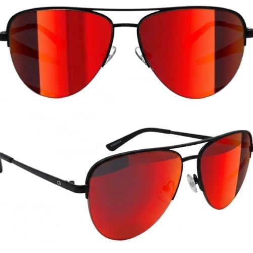 grinderPUNCH Polarized Aviator Sunglasses Men Women Retro Vintage Pilot Sun Glasses UV400 Protection - Red
