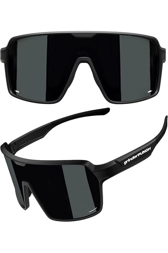 Running and Baseball Sport Sunglasses for Men and Women, UV400 Protection - Black