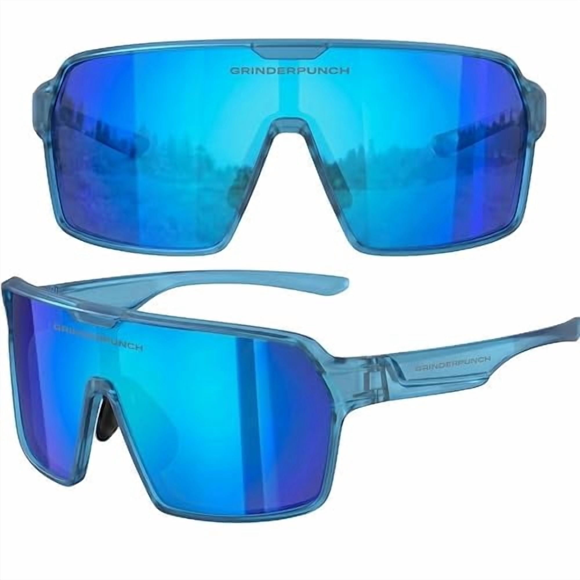 Grinderpunch Running and Baseball Sport Sunglasses for Men and Women, UV400 Protection - Blue