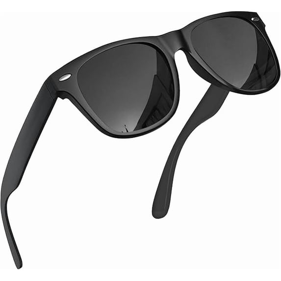 grinderPUNCH Mens and Womens Polarized Sunglasses UV400 Protection Classic Retro Driving Sun Glasses Trendy Fashion Shades - Black