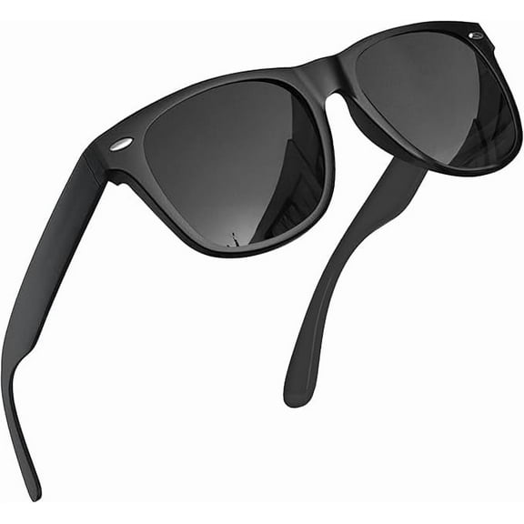 grinderPUNCH Polarized Sunglasses for Men and Women Trendy Retro Sun Glasses for Driving Fishing UV400 Protection (1 Pack, Matte Black Polarized)