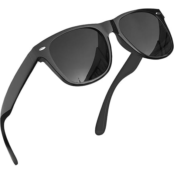 grinderPUNCH Mens and Womens Polarized Sunglasses UV400 Protection Classic Retro Driving Sun Glasses Trendy Fashion Shades - Black