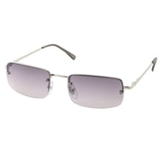 grinderPUNCH Rectangular rimless Oversized Classic Retro Metal Frame Aviator Sunglasses for Unisex